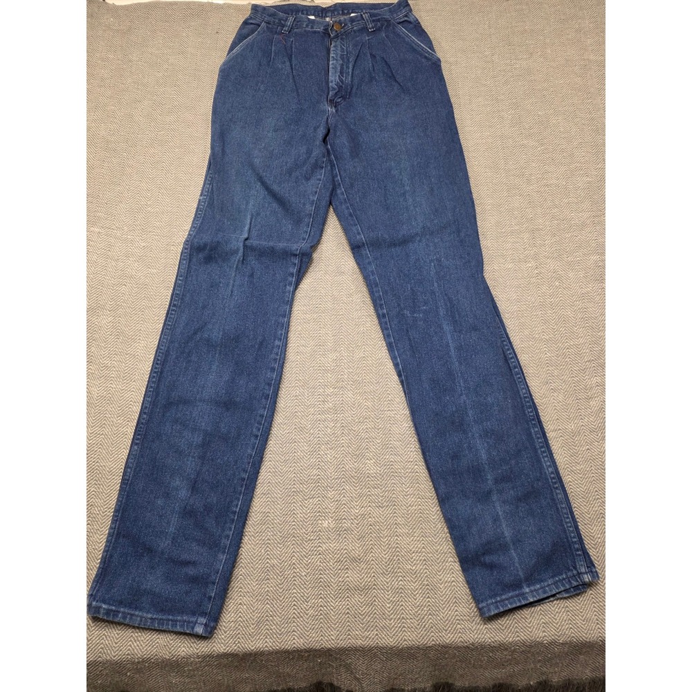 Wrangler‎ Vintage Mens Pleated Straight Leg Denim Jeans Made in USA Blue 29x36